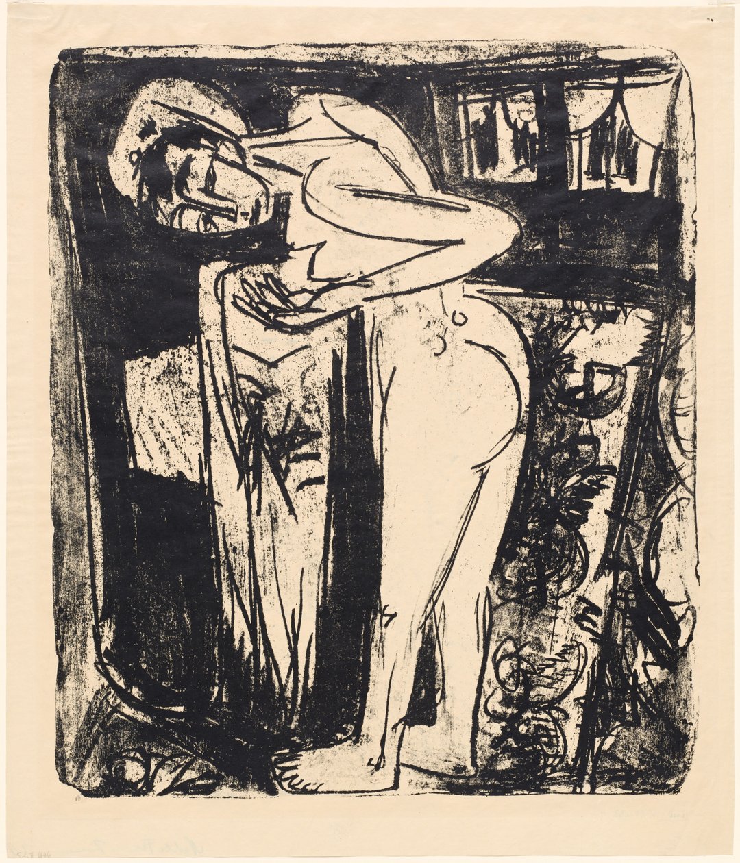 Stojąc nago w pokoju autorstwa Ernst Ludwig Kirchner