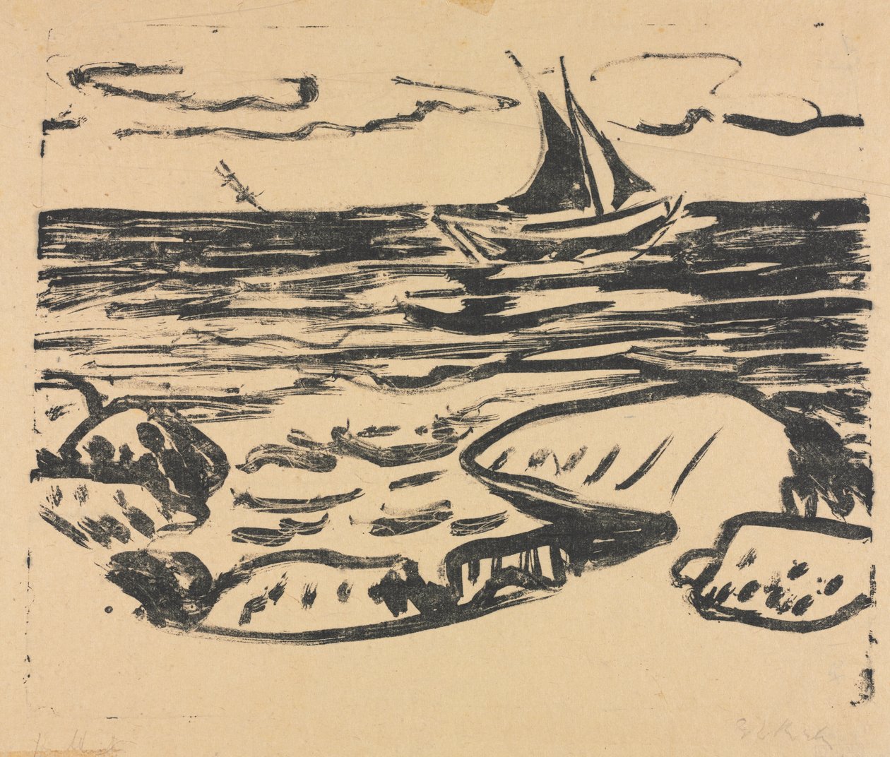 Morze w pobliżu Staberhuk autorstwa Ernst Ludwig Kirchner