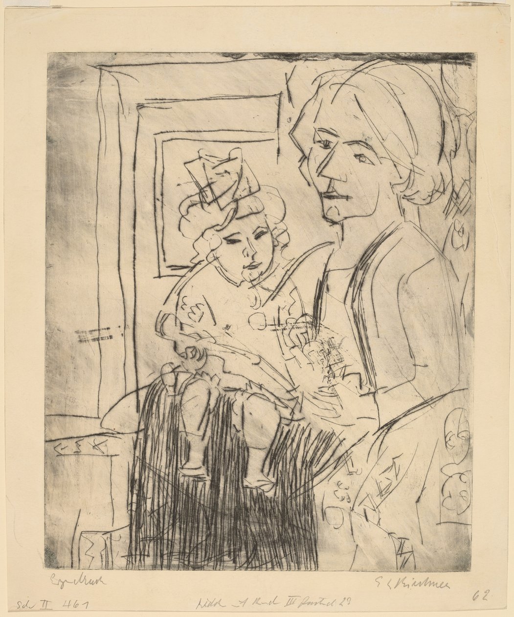 Młoda kobieta z dzieckiem autorstwa Ernst Ludwig Kirchner