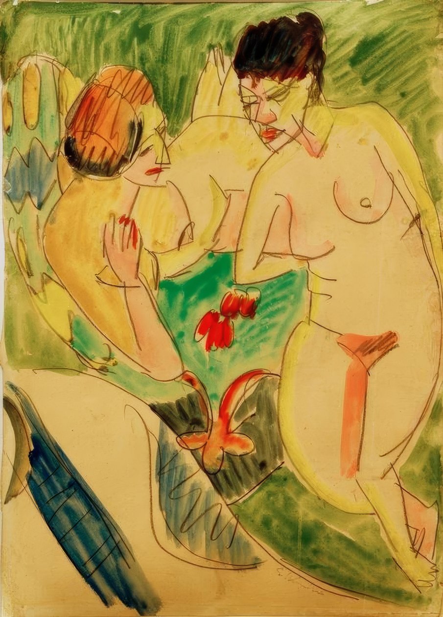 Dwie nagie kobiety autorstwa Ernst Ludwig Kirchner