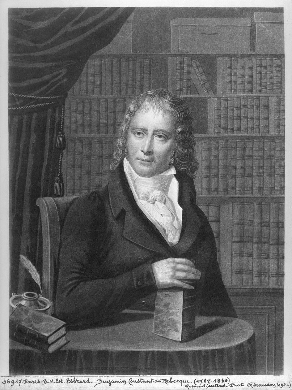Henri Benjamin Constant de Rebecque (1767-1830) (akwatinta) autorstwa Esbrard