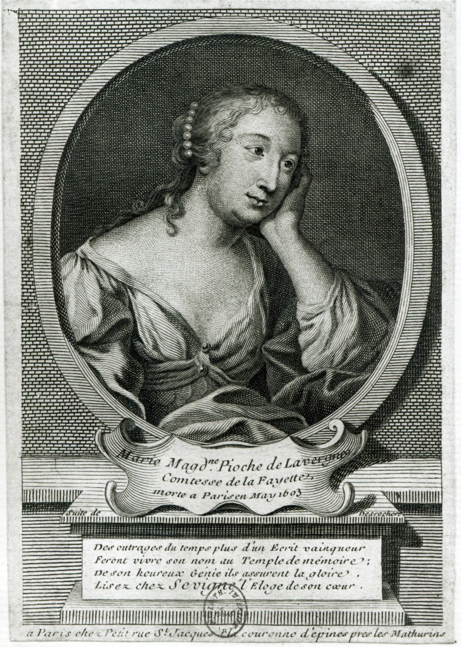 Medalion portret Madame de La Fayette, francuskiej powieściopisarki autorstwa Etienne Jehandier Desrochers