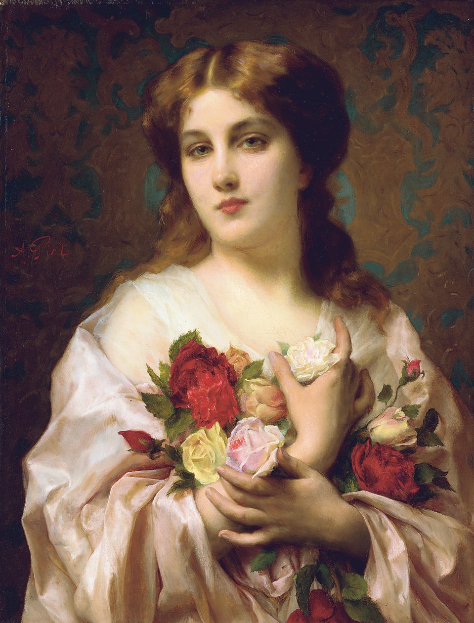 Portret dziewczyny autorstwa Etienne Adolphe Piot