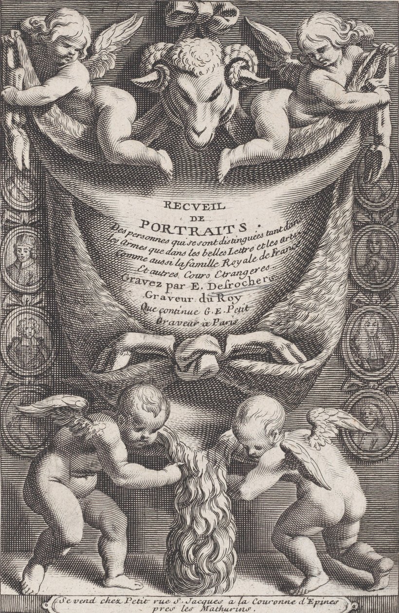 Frontyspis z kolekcji portretów, 1714-41. autorstwa Etienne Desrochers