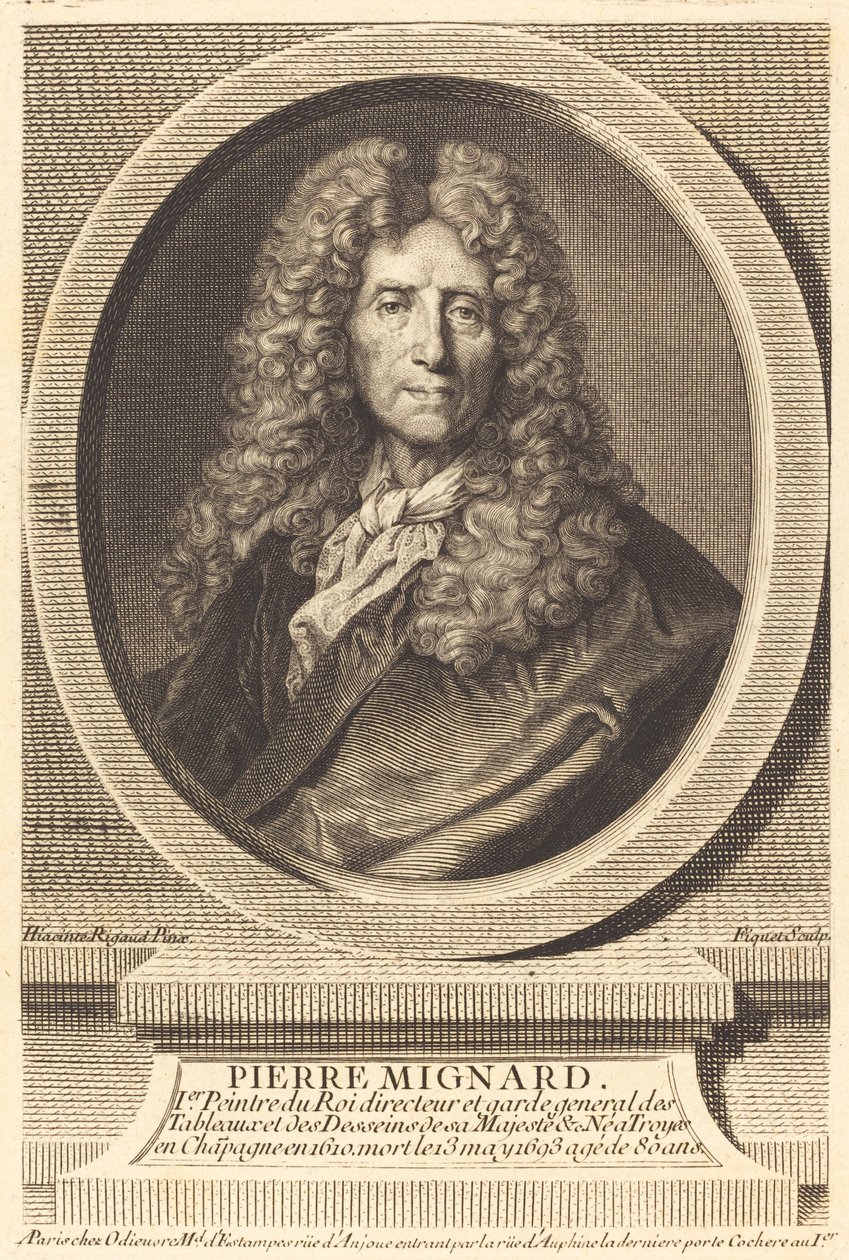 Pierre Mignard autorstwa Étienne Ficquet after Hyacinthe Rigaud