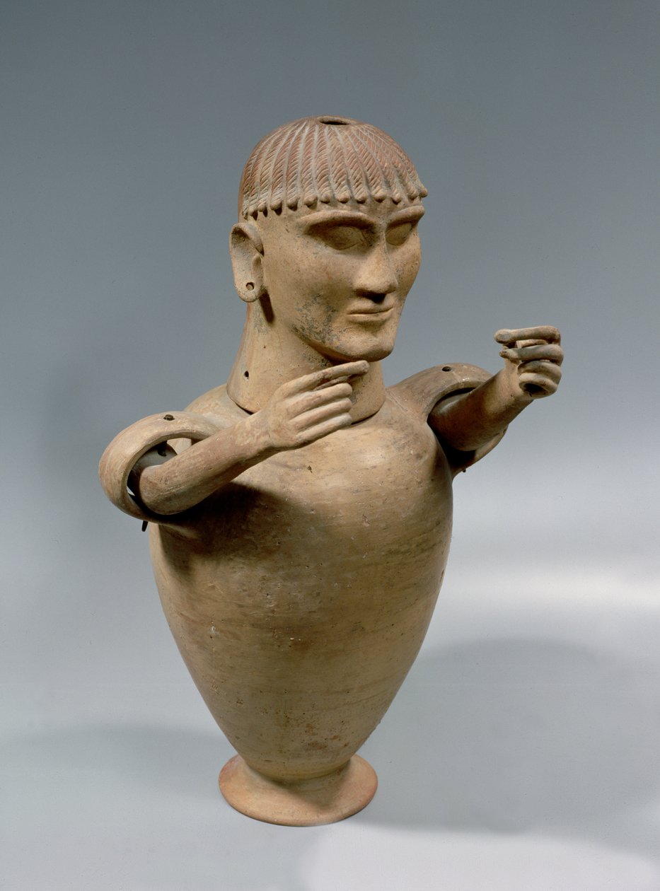 Słój kanopski z ruchomymi ramionami (glina) autorstwa Etruscan