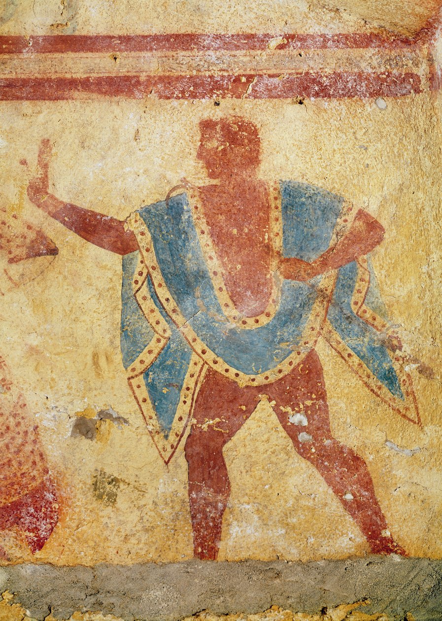 Tancerka w zielonej tunice, z grobowca Giustiniani, połowa V w. p.n.e. (malowidło ścienne) autorstwa Etruscan