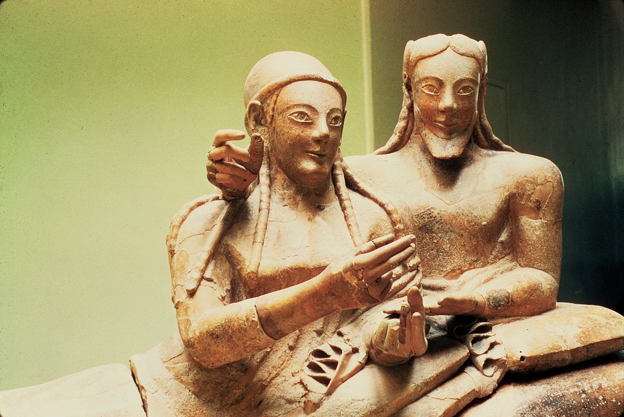 Sarkofag małżonków, z Cerveteri (detal) autorstwa Etruscan