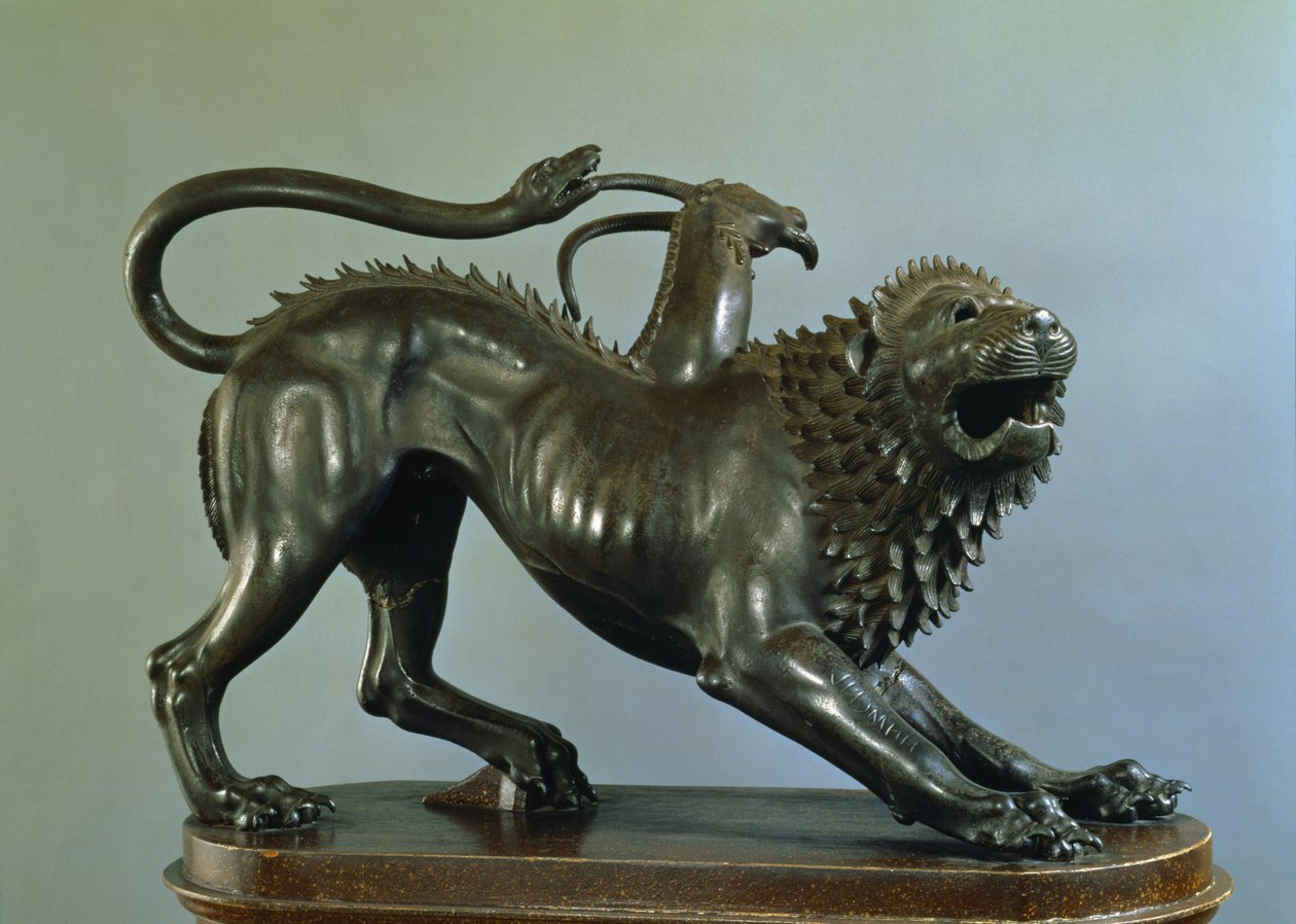 Ranna Chimera z Bellerophon (brąz) (szczegóły patrz 104199) autorstwa Etruscan