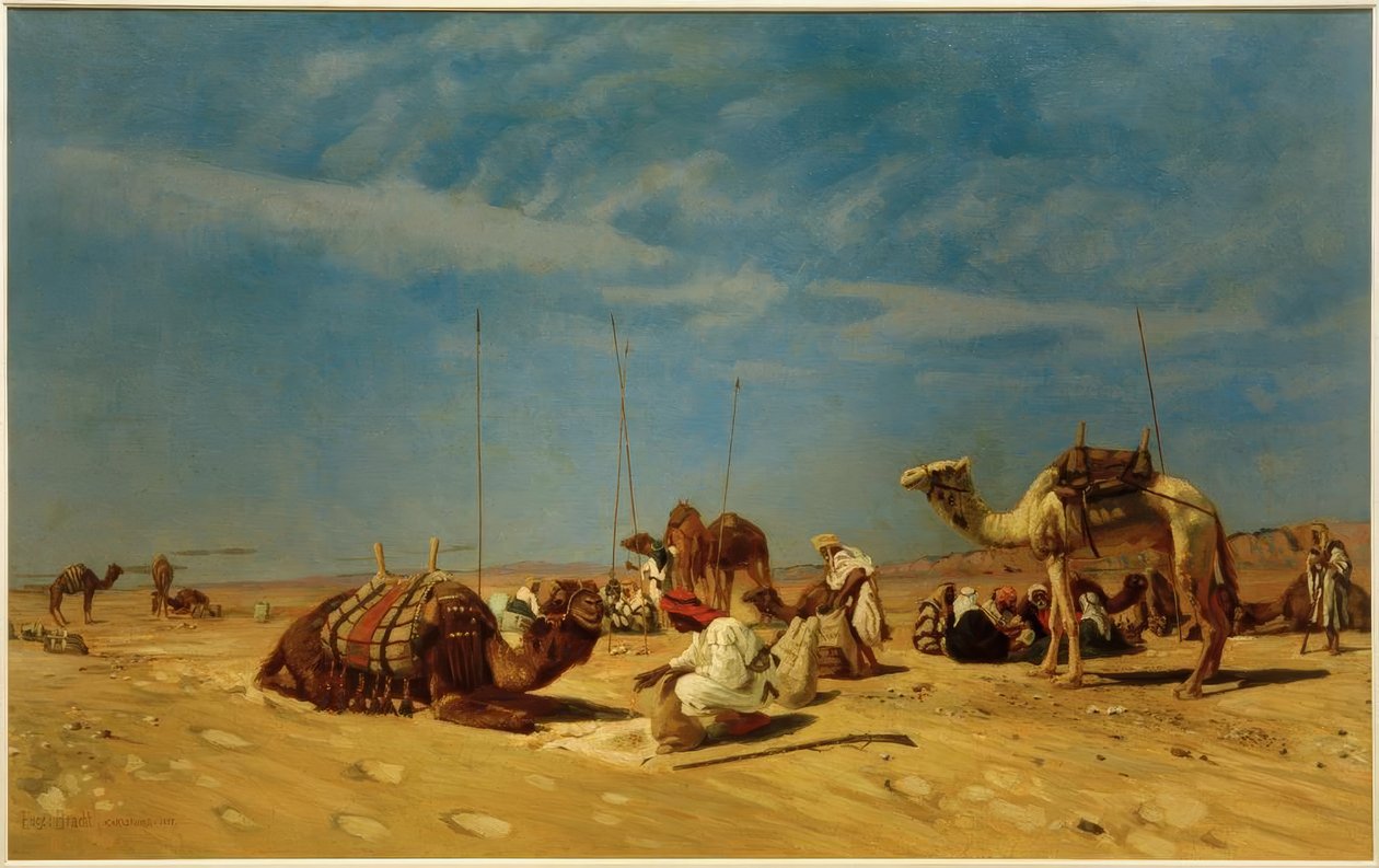Odpoczynek w Arabie (Arabia Petera) autorstwa Eugen Felix Prosper Bracht