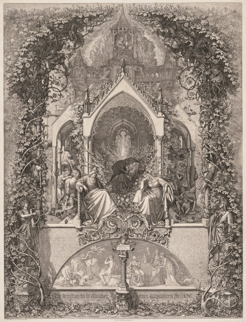Briar Rose Śpiąca Królewna, 1836. autorstwa Eugen Napoleon Neureuther