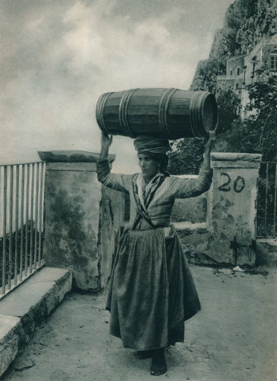 Niosący wodę, Capri, Włochy, 1927 autorstwa Eugen Poppel