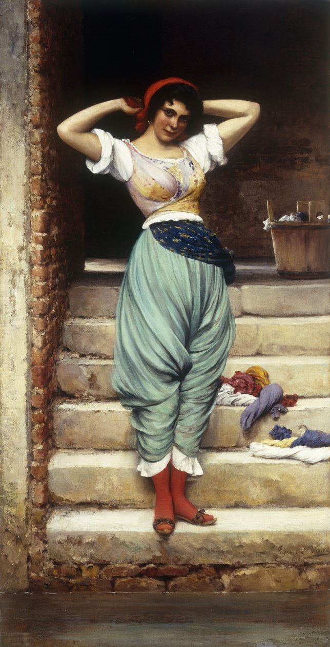 Praczka, 1878 autorstwa Eugen von Blaas