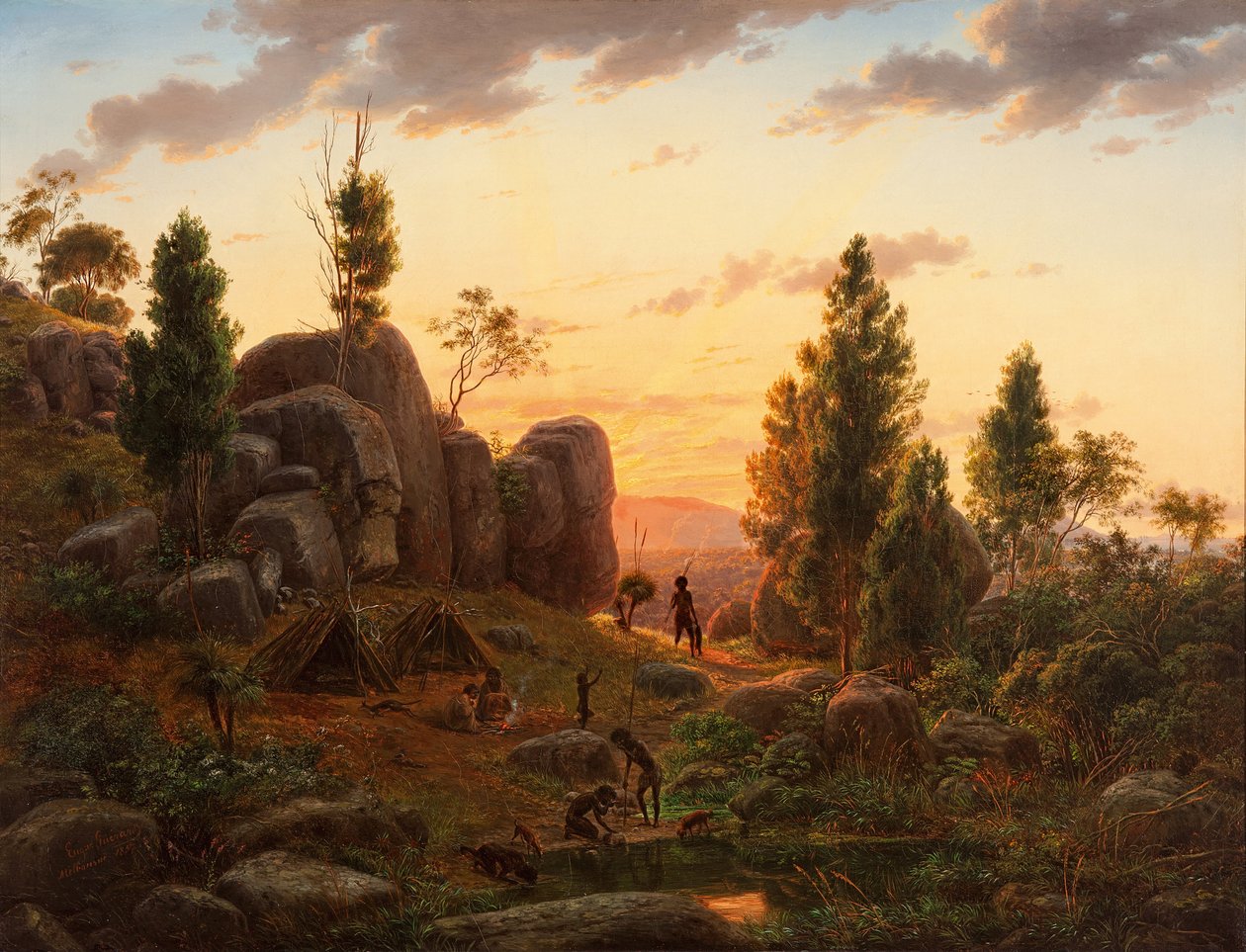 Kamieniste Wzniesienia, Jezioro Corangamite autorstwa Eugene von Guérard