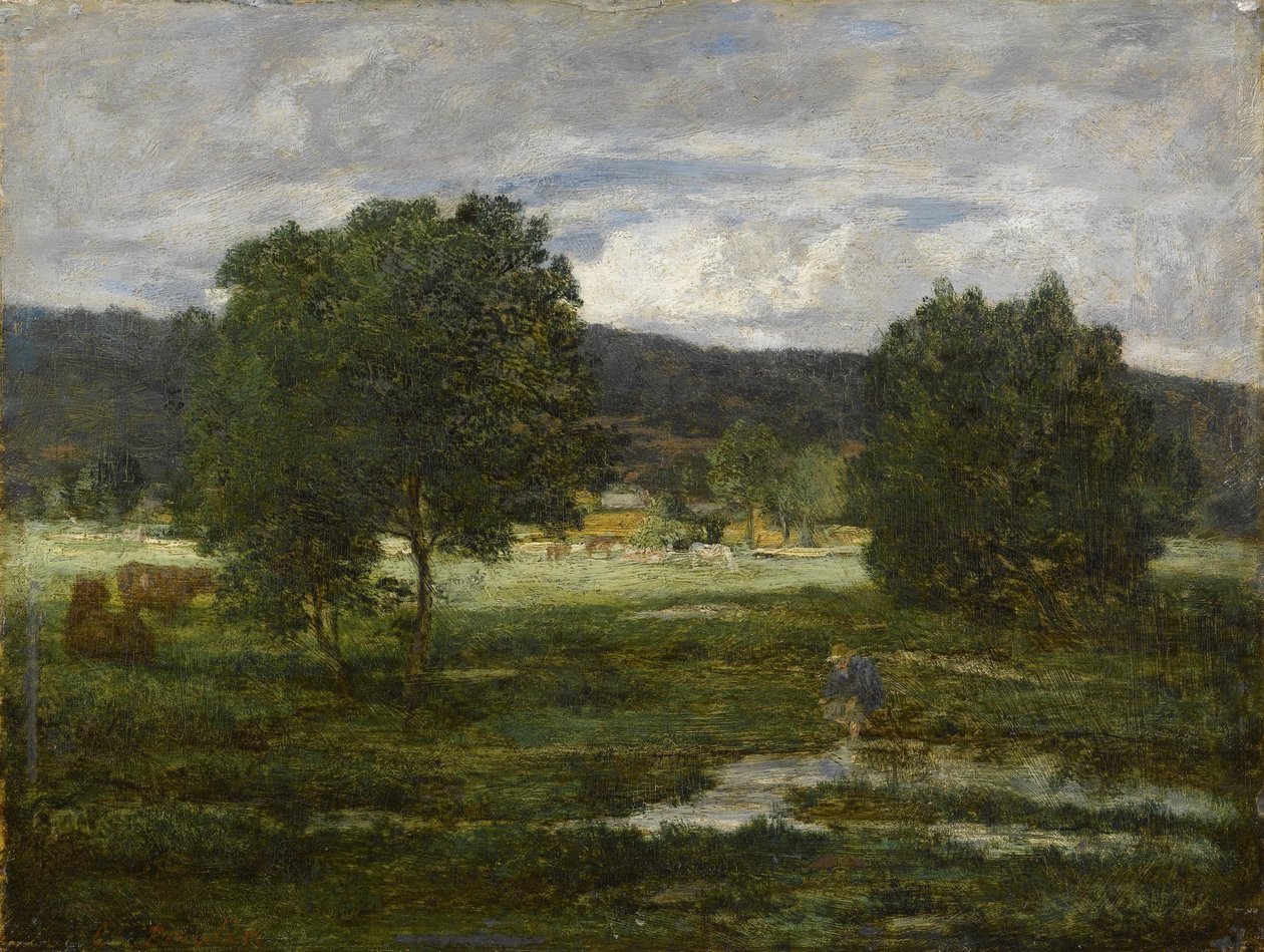 Zalesiony krajobraz autorstwa Eugene Louis Boudin