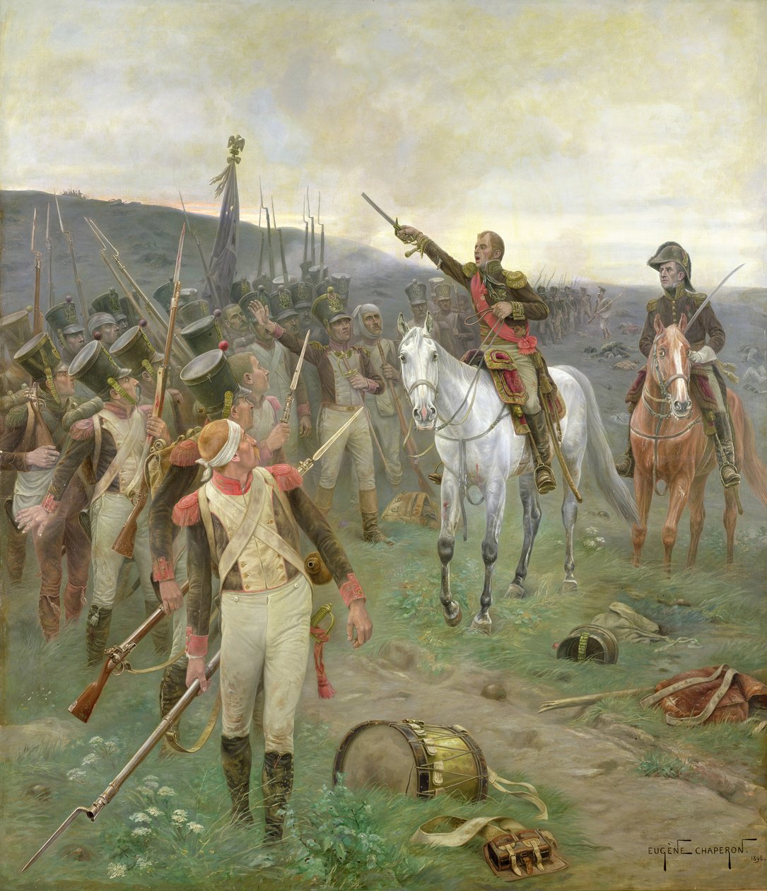 Marszałek Ney zbierający wojska pod Waterloo, 1898 autorstwa Eugene Chaperon