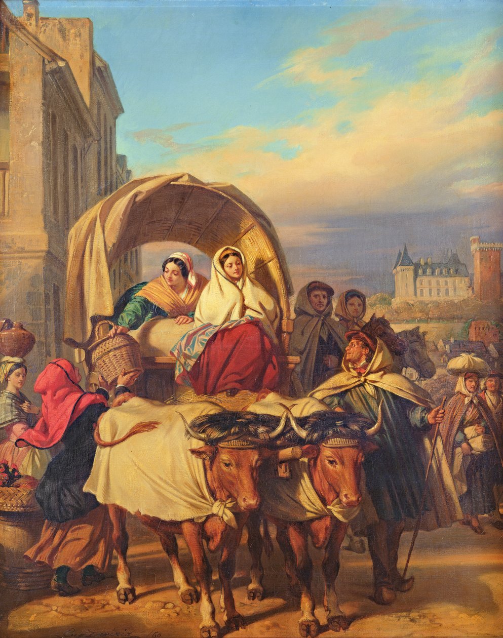 Powrót na targ w Pau, 1860 r. autorstwa Eugene Deveria