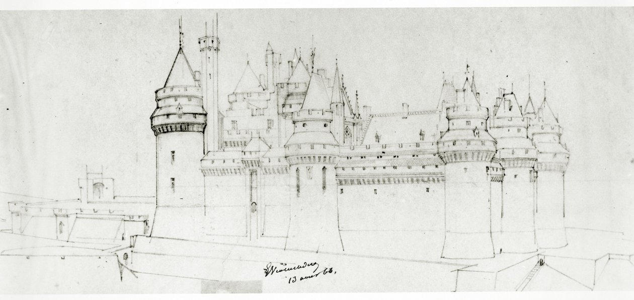 Zamek Pierrefonds, 1866 autorstwa Eugene Emmanuel Viollet le Duc