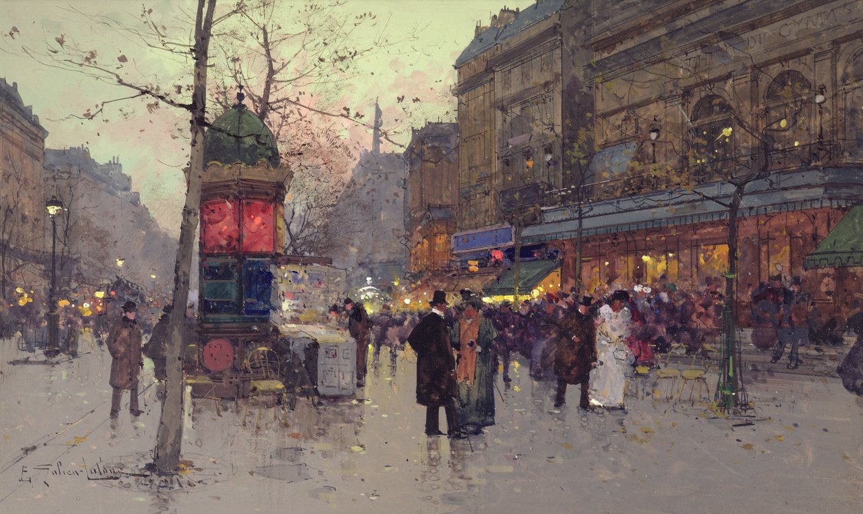 Paryska scena uliczna autorstwa Eugene Galien Laloue