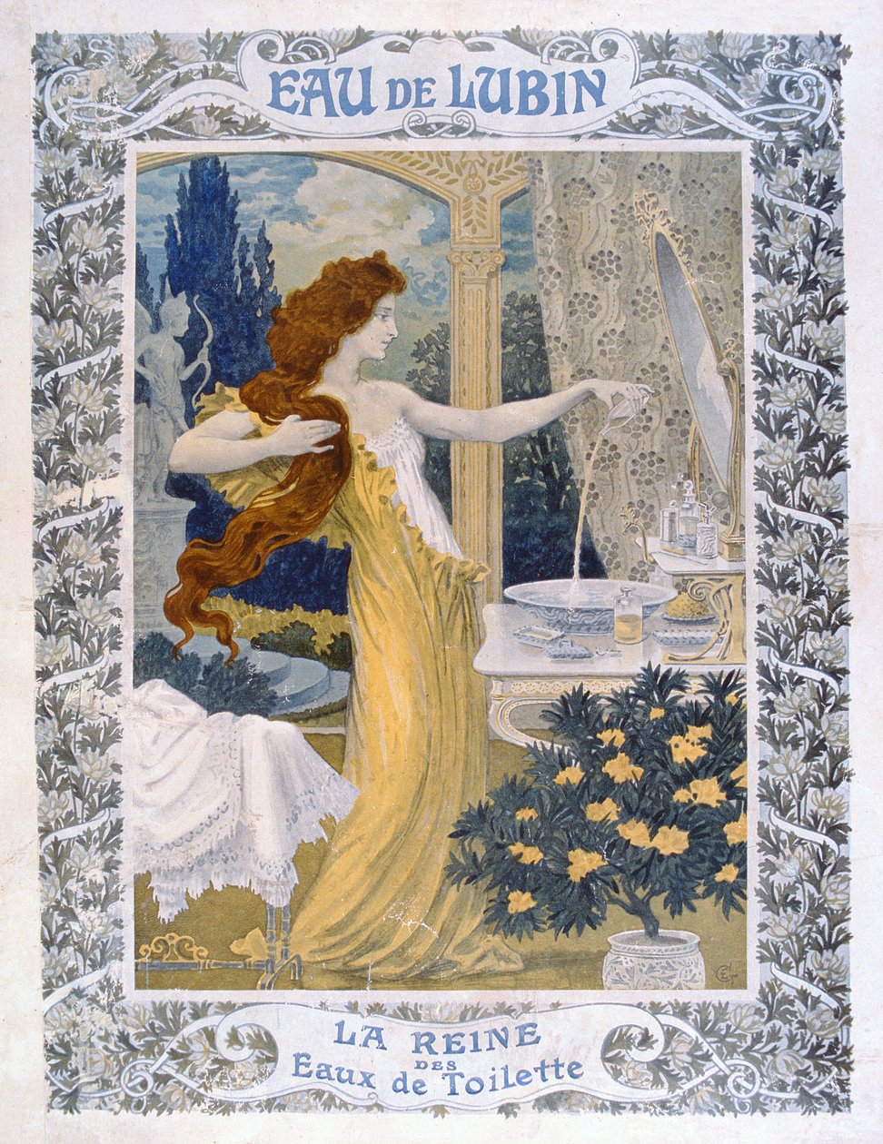 Plakat reklamowy "Eau de Lubin", ok. 1900 r. autorstwa Eugene Grasset