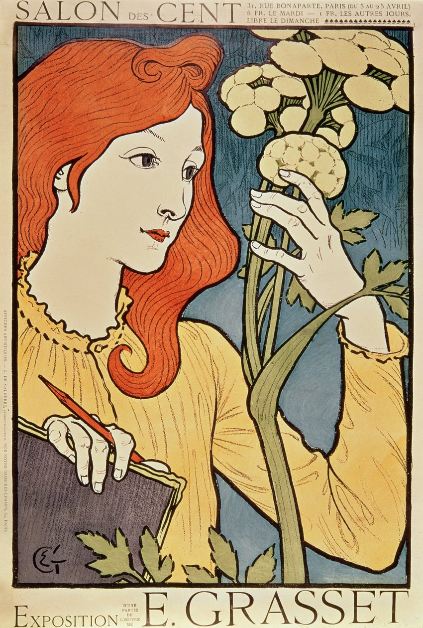 Salon des Cent, 1894 (litografia kolorowa) autorstwa Eugene Grasset