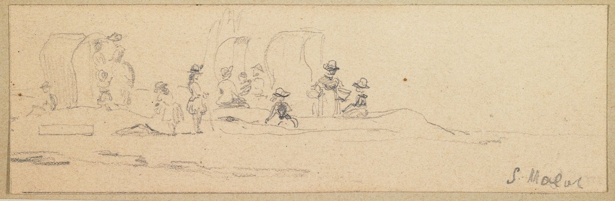 Scena na plaży w Saint Malo autorstwa Eugene Louis Boudin