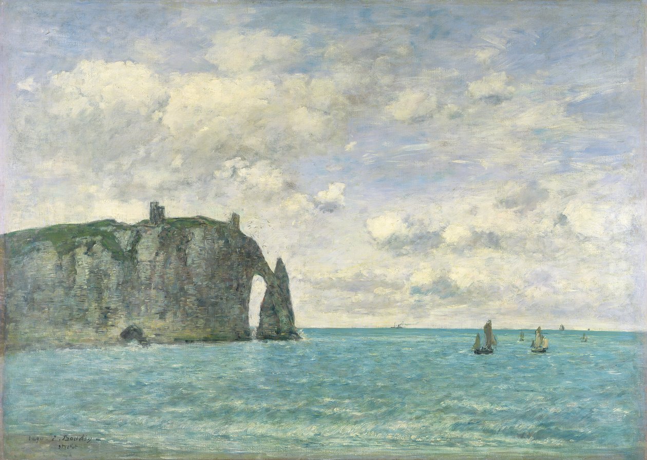 Klify w Etretat, 1890 autorstwa Eugene Louis Boudin