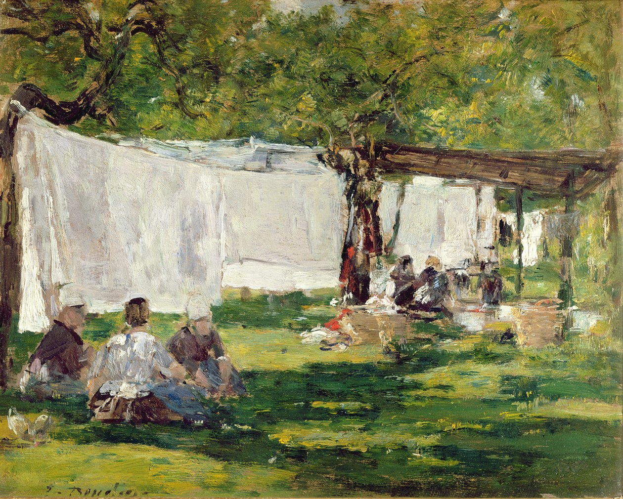 Pralnia w Collise St. Simeon (olej) autorstwa Eugene Louis Boudin
