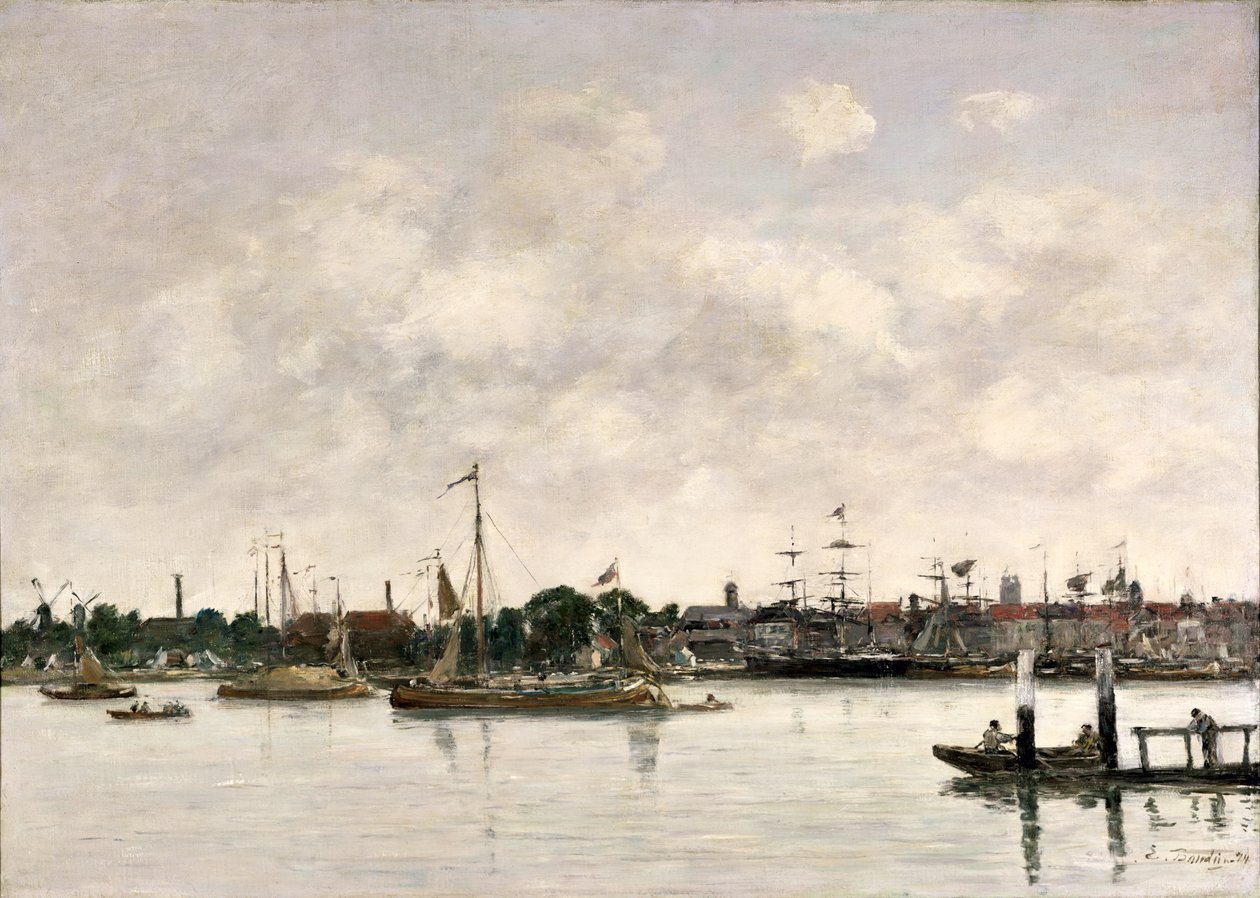 Moza w Dordrecht, 1874 autorstwa Eugene Louis Boudin