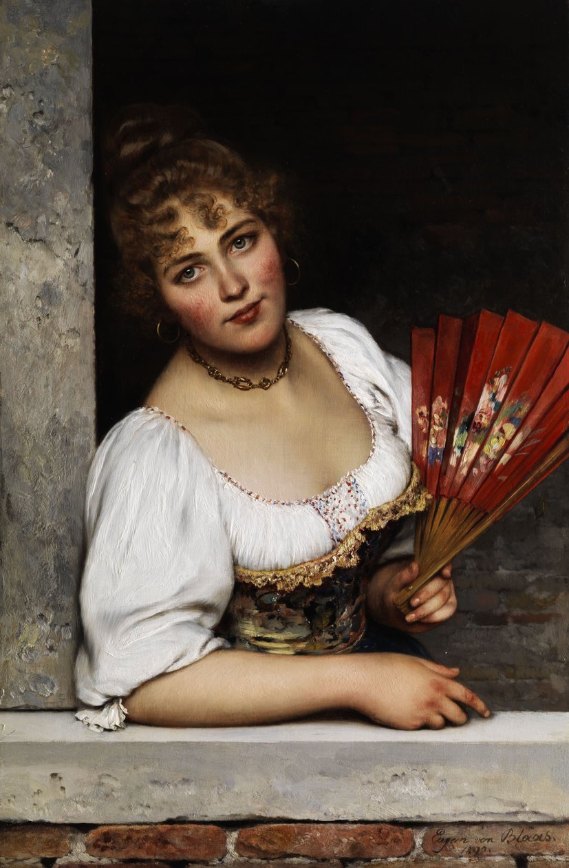 Czerwony wentylator autorstwa Eugene de Blaas