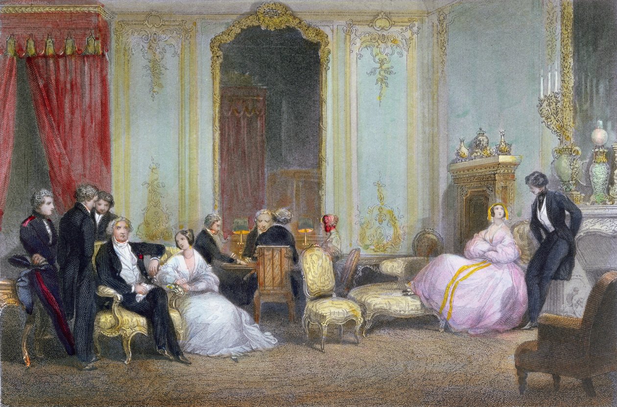 Scena rodzinna, ok. 1840 autorstwa Eugene Louis Lami