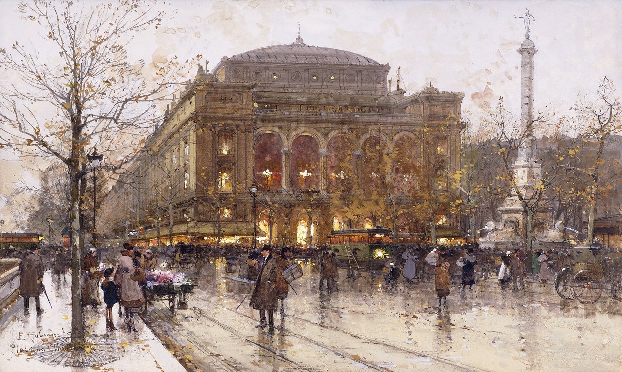 Place du Chatelet autorstwa Eugene Galien Laloue