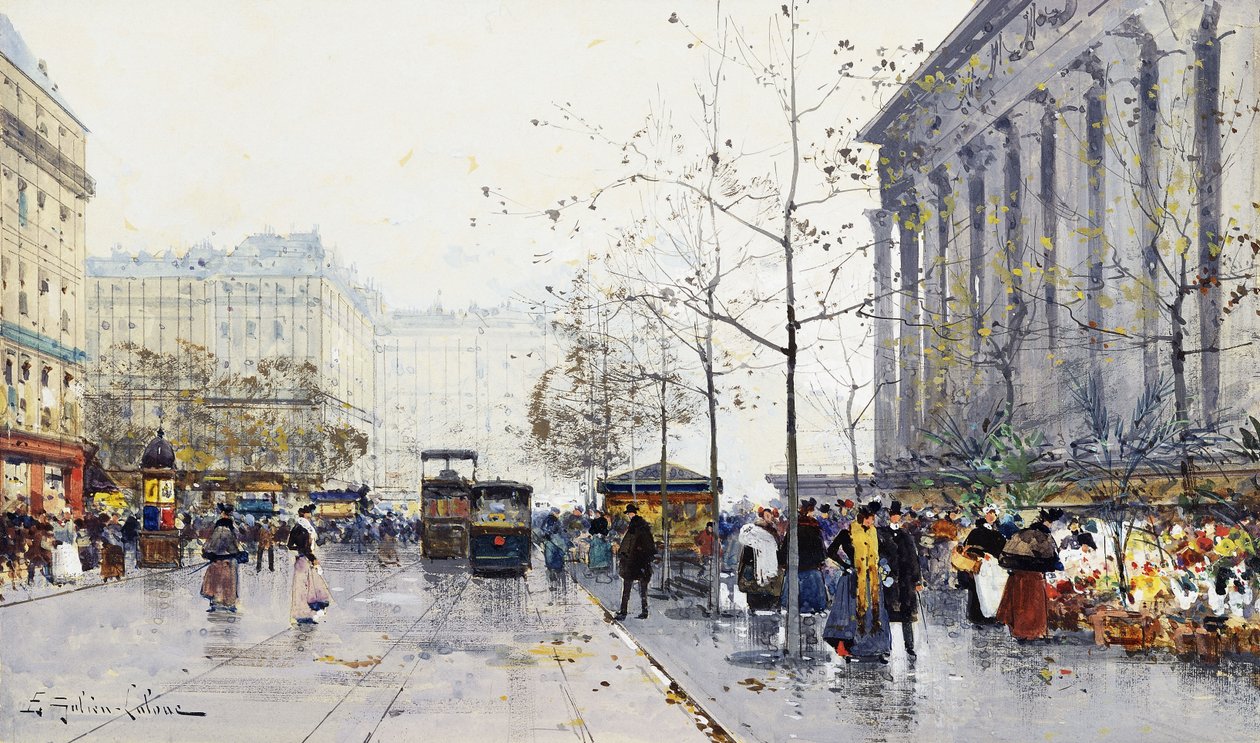 Madeleine, Paryż autorstwa Eugene Galien Laloue