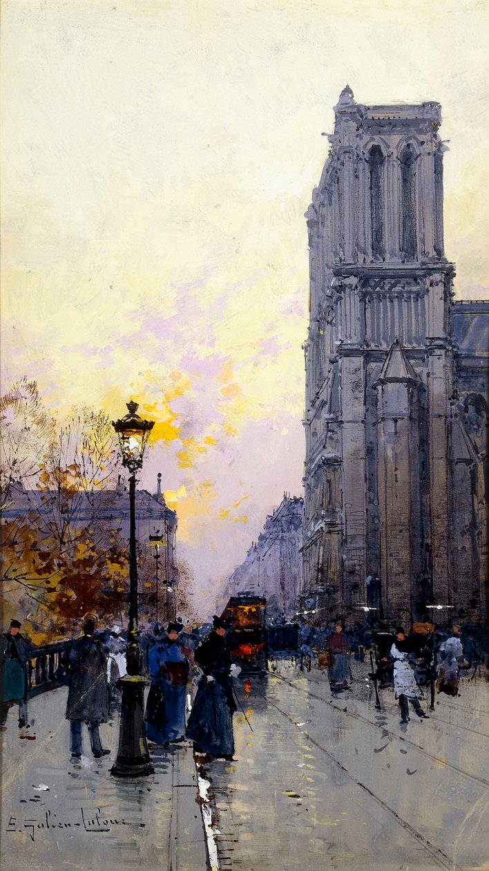 Notre-Dame de Paris autorstwa Eugene Galien Laloue