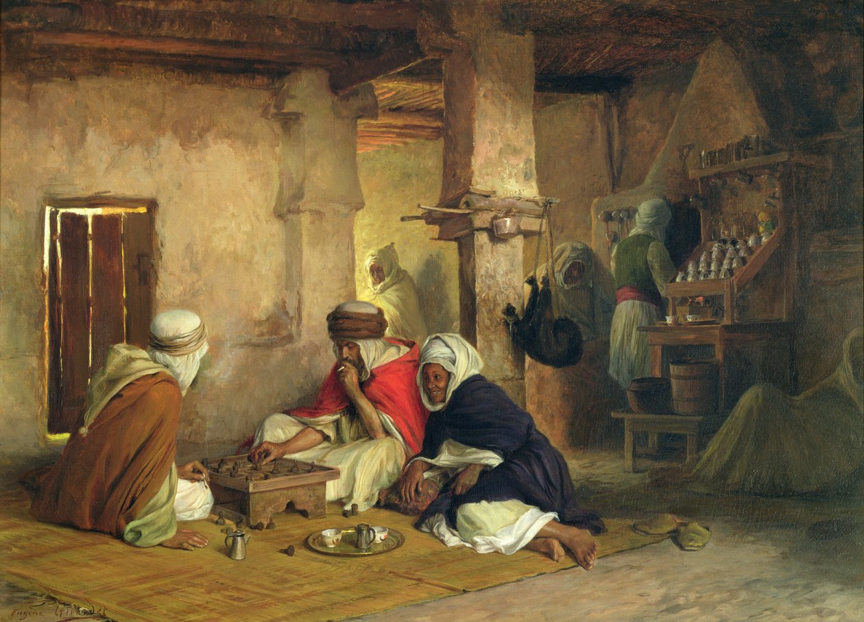 Marokańska kawiarnia, ok. 1874 r. autorstwa Eugene Alexis Girardet