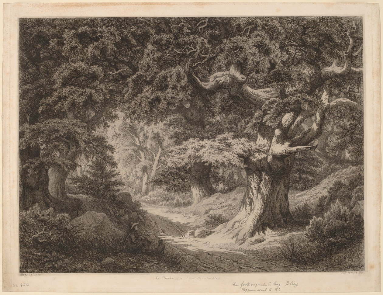 Las Karola Wielkiego w Fontainebleau, 1861. autorstwa Eugene Bléry