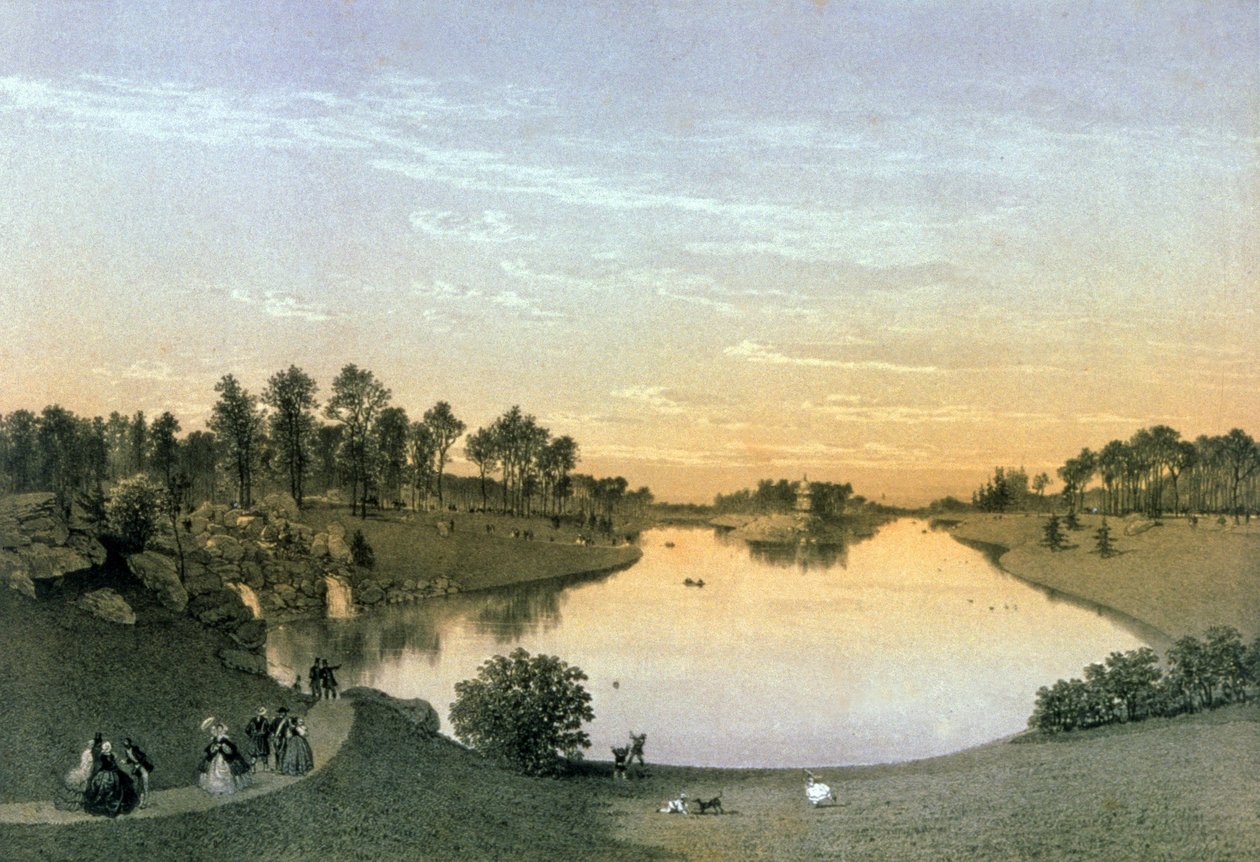 Jezioro w Bois de Boulogne, ok. 1860 r. (ryc.) autorstwa Eugene Ciceri