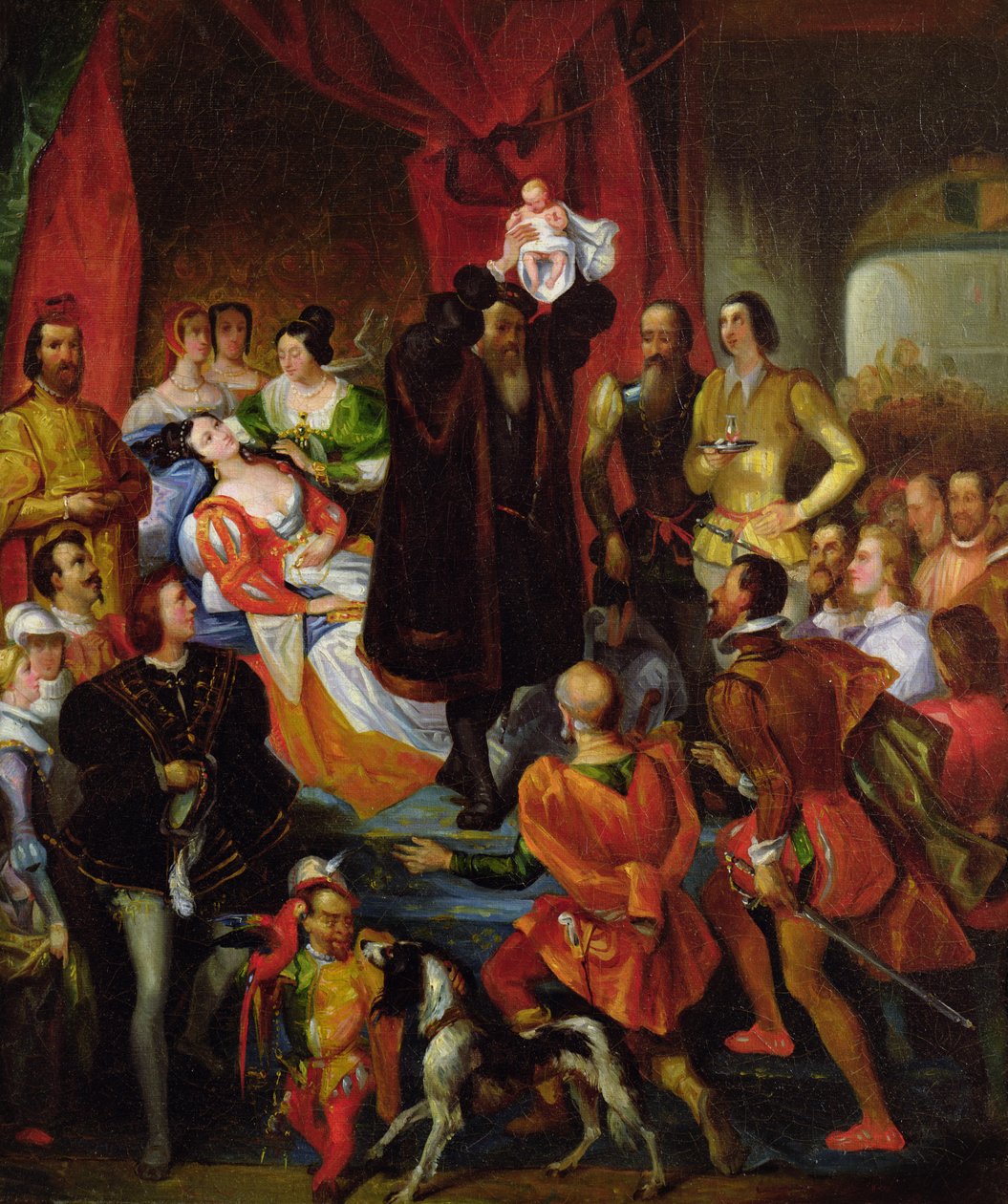 Narodziny Henryka IV, ok. 1827 r. autorstwa Eugene Deveria