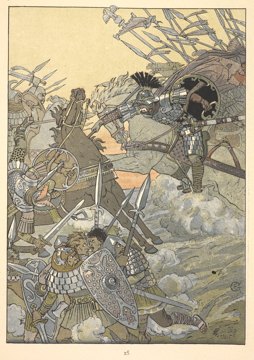 Scena bitwy. autorstwa Eugene Grasset