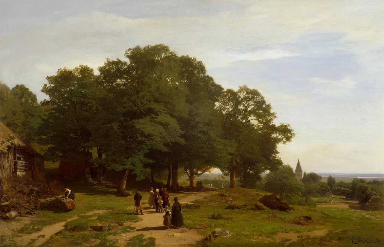 E. Dücker, idąc do kościoła autorstwa Eugene Gustav Dücker