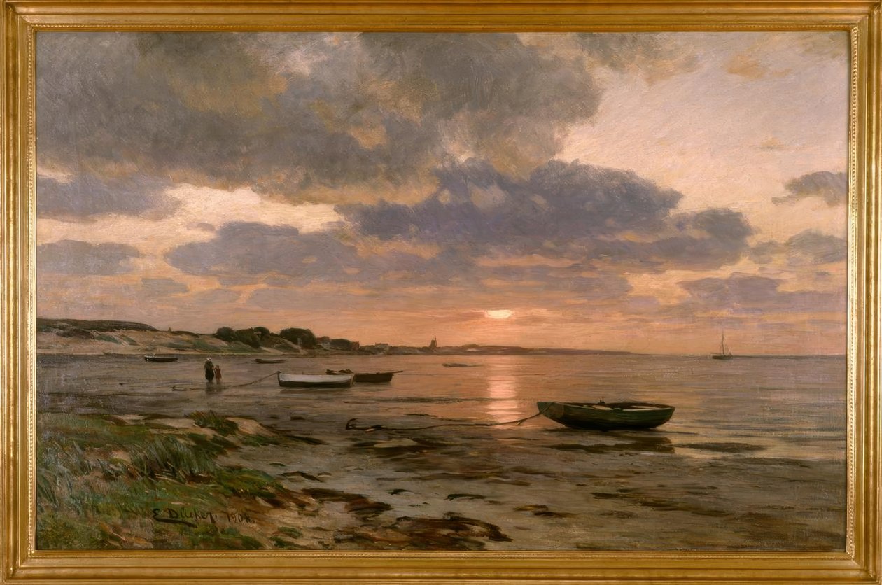 E. Dücker, zachód słońca nad Bałtykiem autorstwa Eugene Gustav Dücker