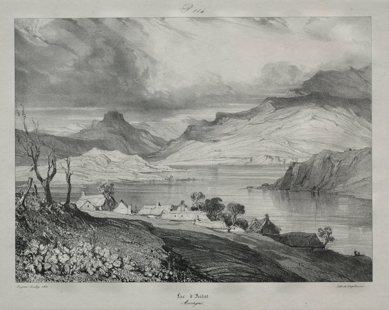 Owernia: Jezioro Aidat, Owernia, 1831. autorstwa Eugene Isabey