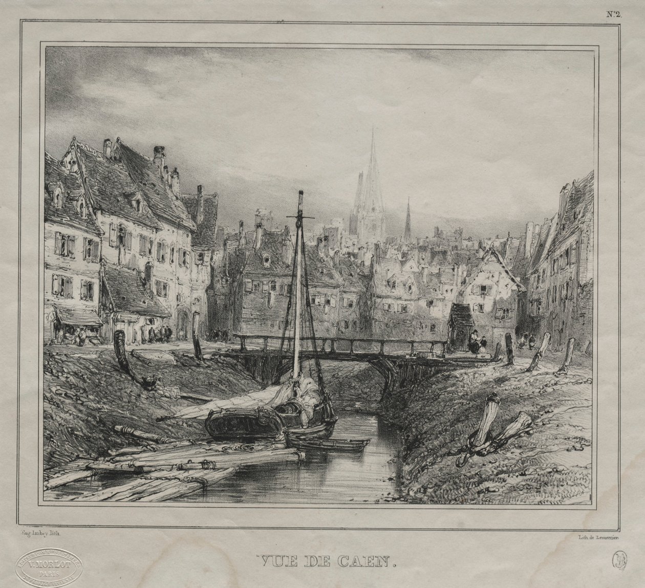 Widok Caen, 1832. autorstwa Eugene Isabey