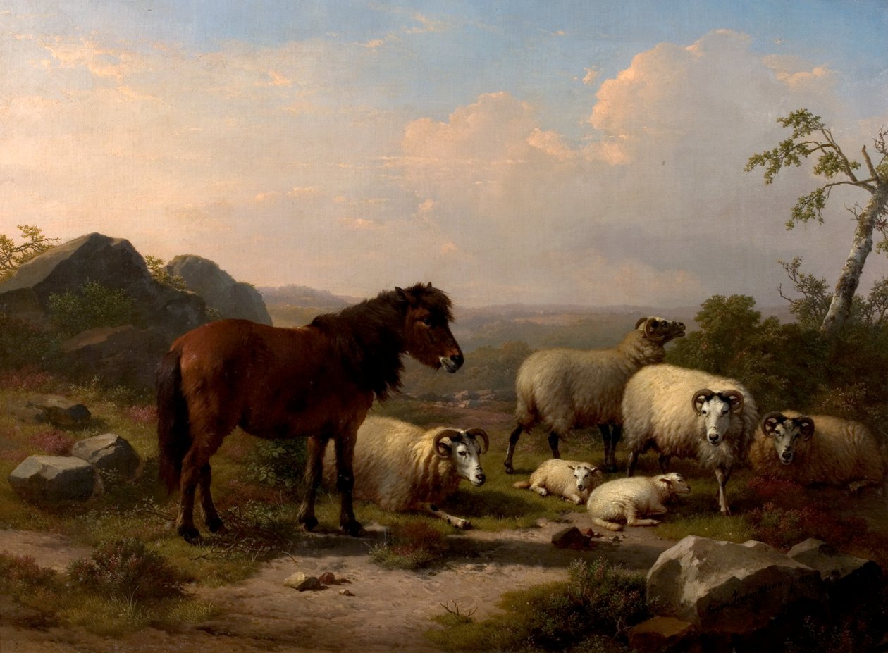 Dobrzy przyjaciele, 1878 autorstwa Eugene Joseph Verboeckhoven