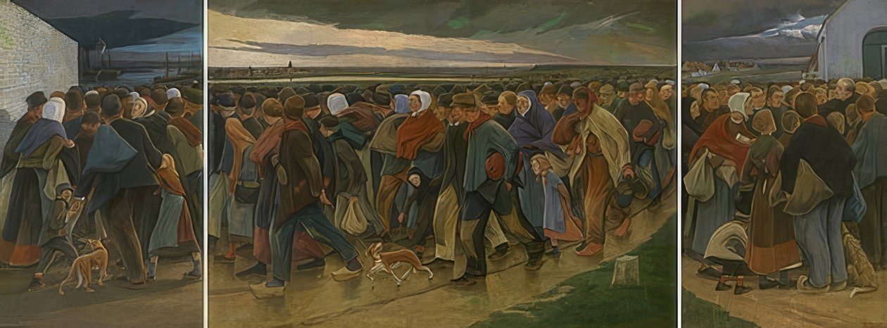 Emigranci (tryptyk). 1896 autorstwa Eugene Laermans