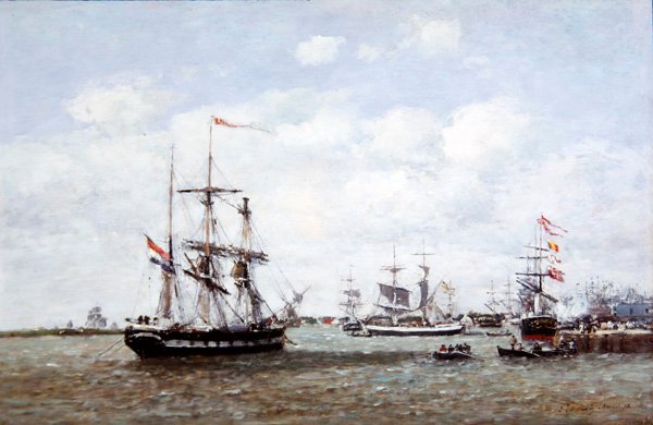 Antwerpia, Port autorstwa Eugene Louis Boudin