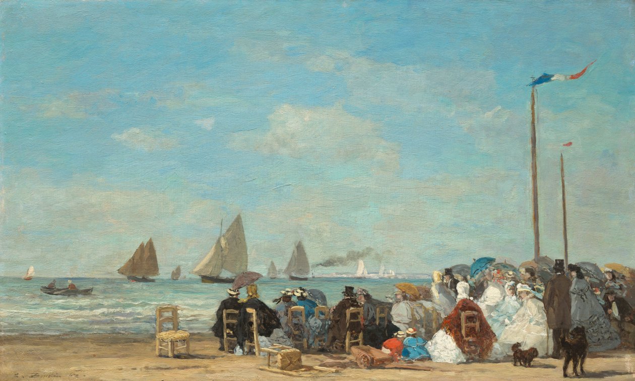 Scena na plaży w Trouville, 1863. autorstwa Eugene Louis Boudin