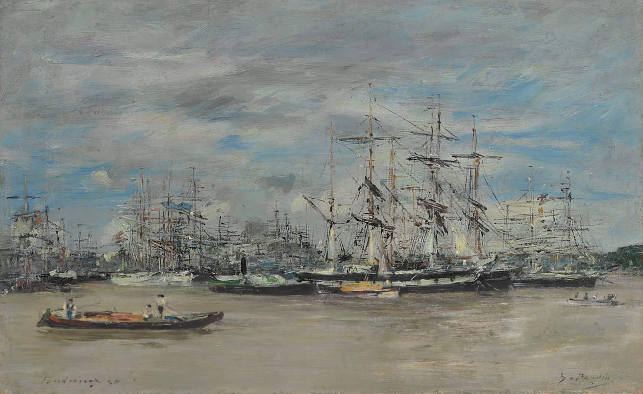 Bordeaux, port, 1874 autorstwa Eugene Louis Boudin