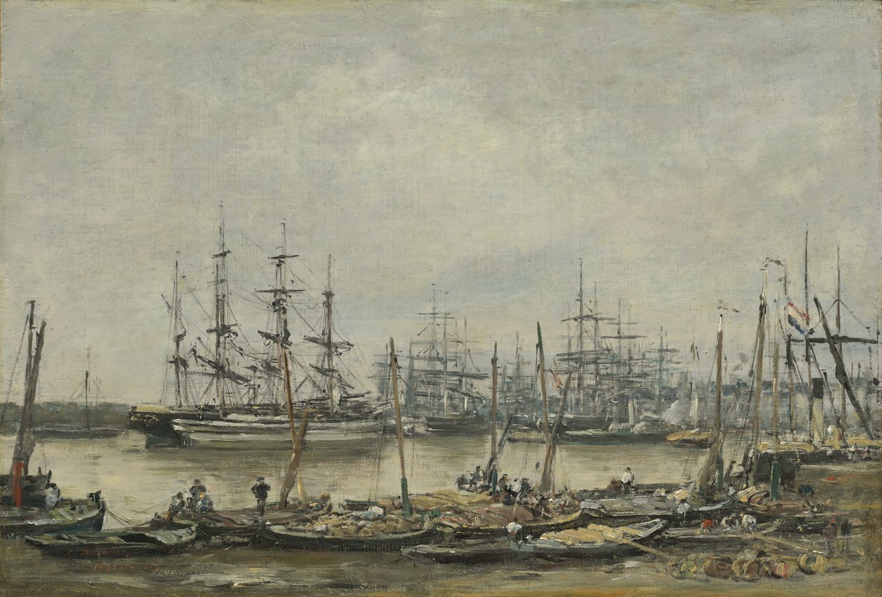 Bordeaux, Nabrzeża, 1874 autorstwa Eugene Louis Boudin