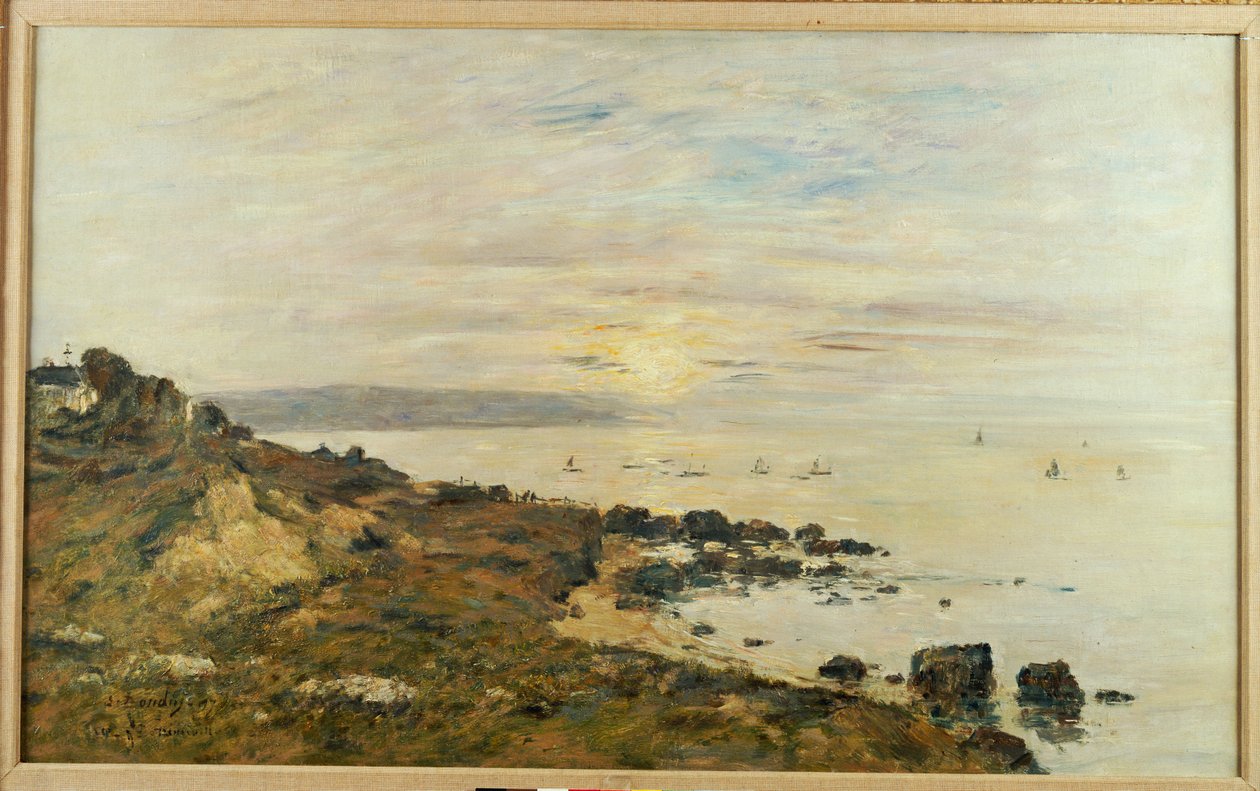 Klify w Benerville, zachód słońca, 1897 autorstwa Eugene Louis Boudin